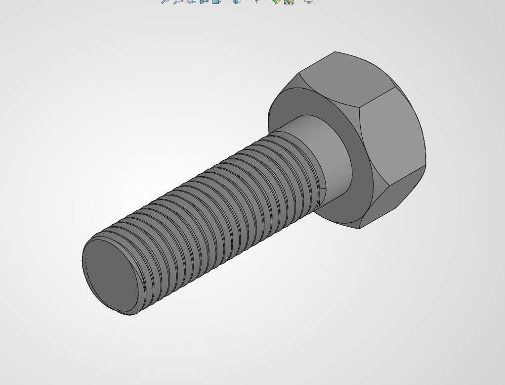 M12 Hex Head Bolt Component Model