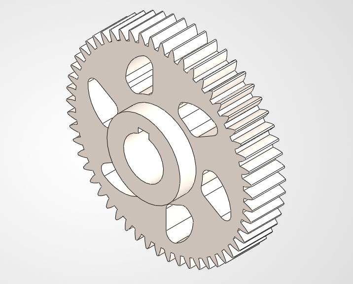 3D 54T Driven Gear Component Model