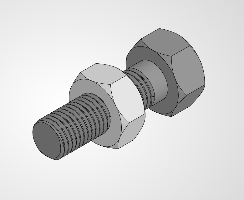 M12 Nut and Bolt Assembly View