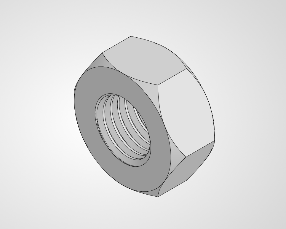 M12 Hexagon Nut Component Model