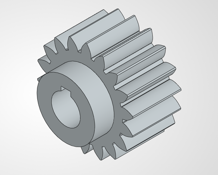 3D 18T Pinion Component Model